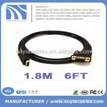 Varón plateado oro de 6FT 1.8M HDMI al varón del VGA 15Pin HD-15 para el cable video de la PC